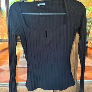 Reformation Black Long Sleeve Top